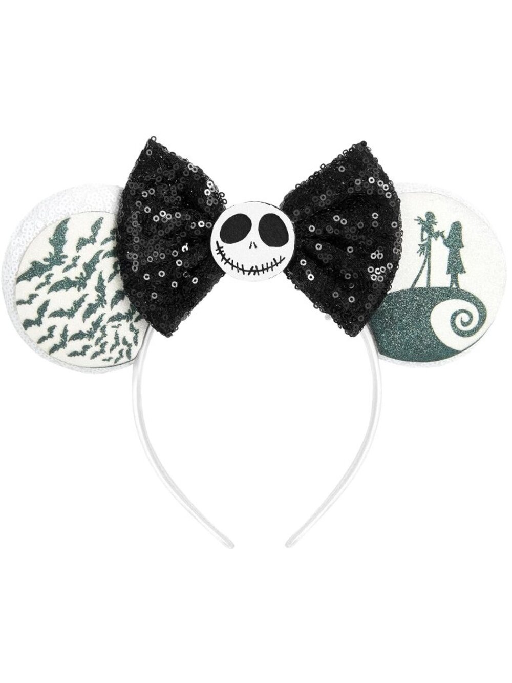 Women Ghost Bat Sequin Bow Mickey Mouse Hair Headband for Cosplay
